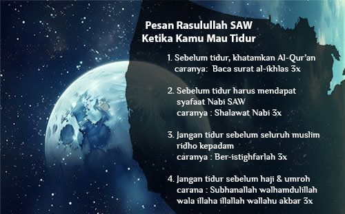 Pesan Rasulullah SAW Sebelum Tidur